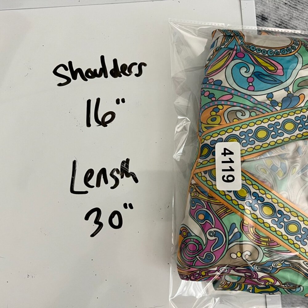 TRINA TURK Paisley banded V Neck cover up S - Picture 6 of 6